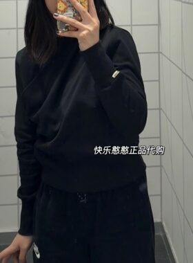 nike休闲女圆领加绒卫衣垂褶设计