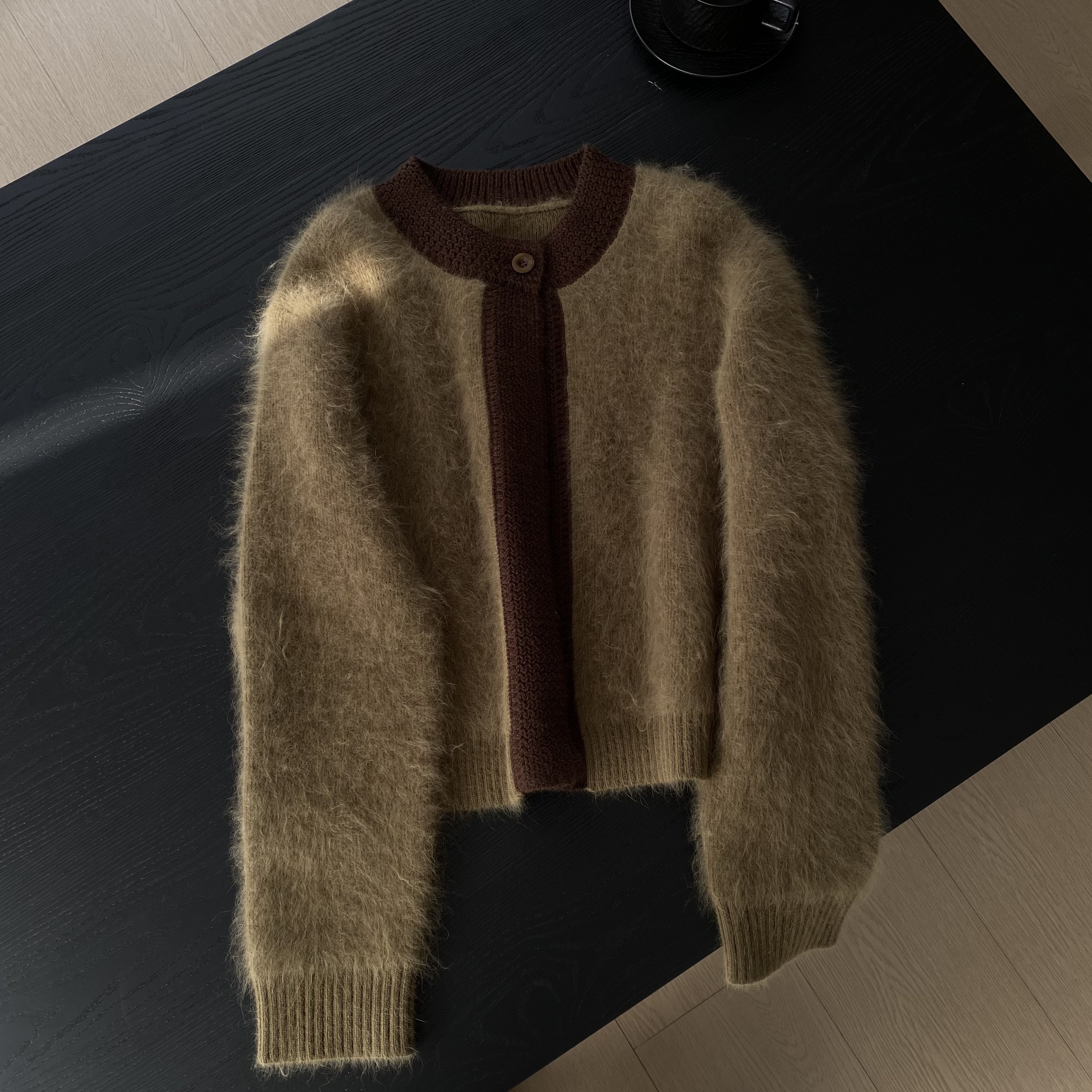 “松绿摩巧”高品质老钱慵懒鹤绒毛衣1127-07