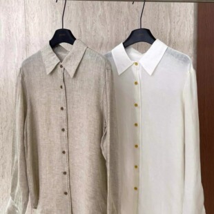 高品质色纸门襟亚麻衬衣2639 26春夏新品 质感至上