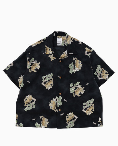 VISVIM立领短袖日潮日系老虎衬衫