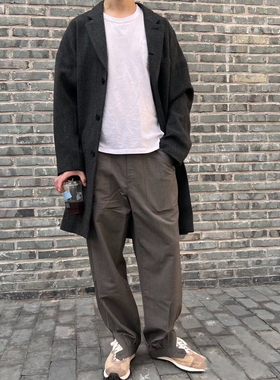 温酒 VV 25AW CARROLL PANTS 日系中村羊毛锥形休闲宽松长裤