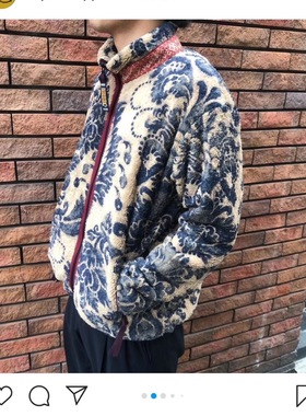 温酒 19aw日系kapital秋冬摇粒绒复古休闲拉链保暖夹克唐草潮外套