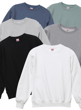 UnitedAthle加绒加厚卫衣男士重磅打底衫情侣圆领T恤衫12盎司5764