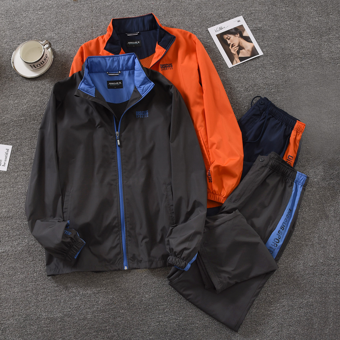 运动套装男秋季跑步训练服速干衣外套健身衣服新款秋冬防风外套潮