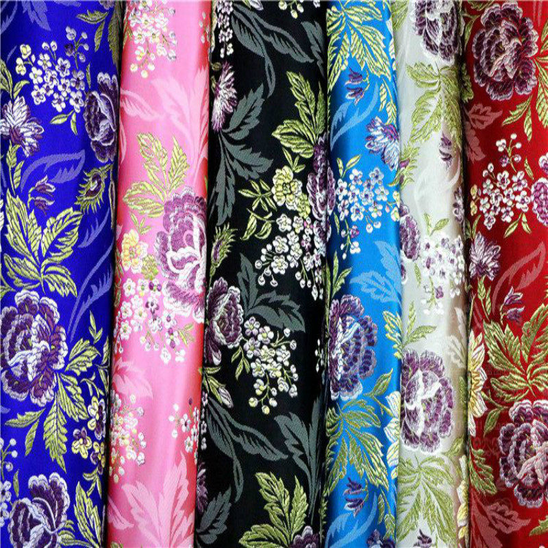 藏式 织锦缎旗袍提花面料服装花布料丝绸锦口苗族服装服饰diy布料