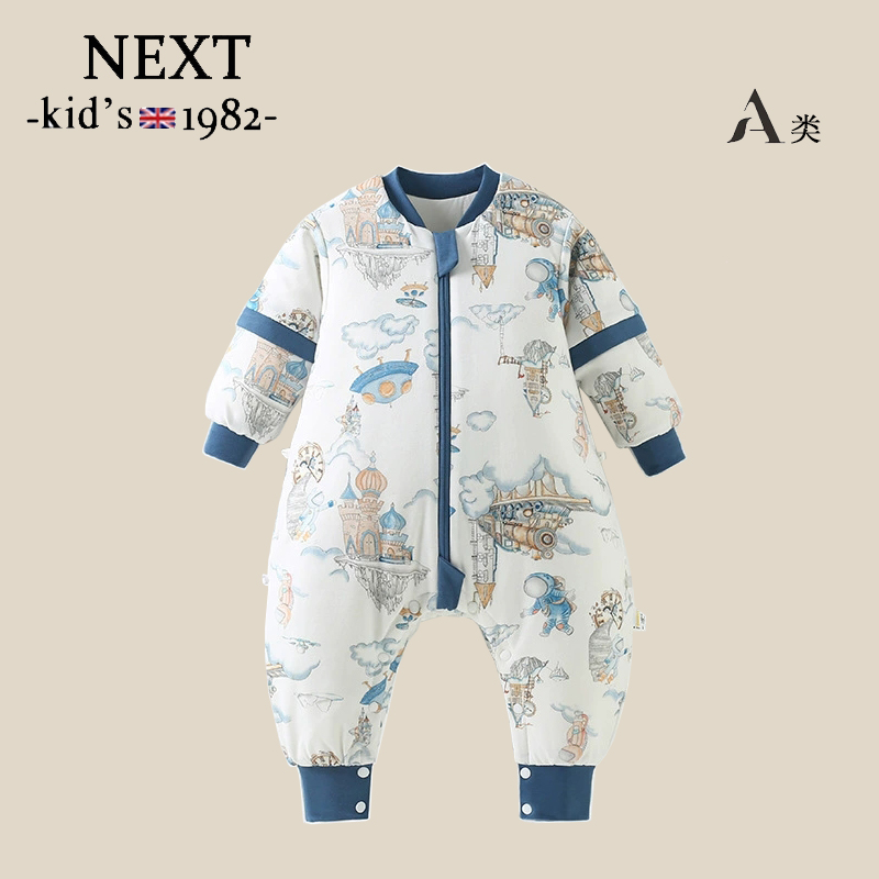 英国NEXT宝宝加厚保暖连体衣冬季夹棉哈衣婴幼儿睡袋a类纯棉新生