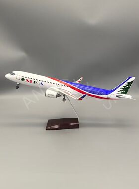 44CM A321黎巴嫩航空客机模型玩具家居装饰带起落架树脂静态摆件