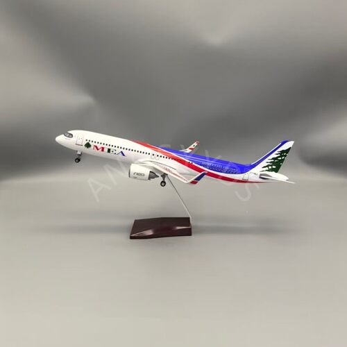 44CM A321黎巴嫩航空客机模型玩具家居装饰带起落架树脂静态摆件