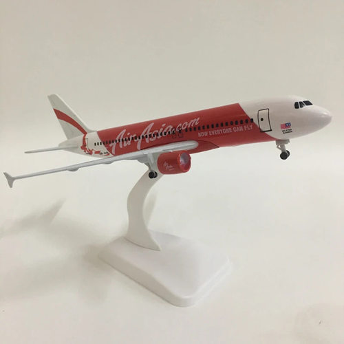 20CM A320 亚洲航空飞机模型仿真静态航模带起落架家庭装饰品