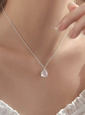 925银玉髓梅花项链轻奢锁骨链2025新爆款高级感颈链女