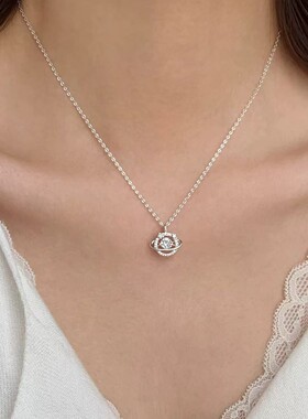 s925银星球项链女小众轻奢爆款2025新锁骨链高级感颈链