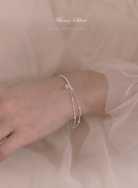 925五角星双层小众S925纯银手链女款ins闺蜜手饰冷淡风礼物