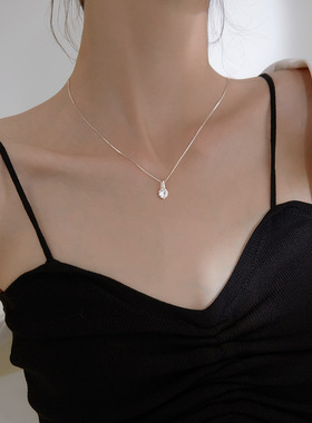 小巧单颗闪钻ins冷淡风锁骨链