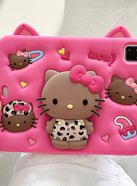 360旋转折叠支架KT猫ipad11保护壳air7654带笔槽十第九代八10.2寸可爱立体mini76苹果11寸pro2025硅胶9.7适用