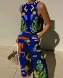 Майка топ, комплект для отдыха, (Трансграничная торговля), европейский стиль, из хлопка и льна