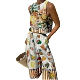 Майка топ, комплект для отдыха, (Трансграничная торговля), европейский стиль, из хлопка и льна