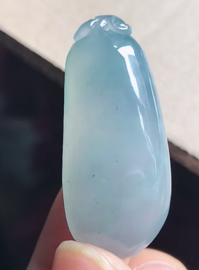 缅甸A货冰蓝紫福瓜，36.4-15.8-8.8，冰糯种，有胶感，9.40g