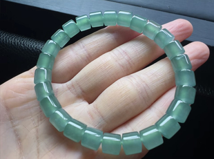 直切桶珠 共26颗 天然翡翠A货冰晴桶珠手串 卡7.1