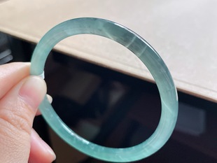 5.9 57圈 56.9 6.0 无纹裂 天然翡翠A货冰乌鸡叮当镯