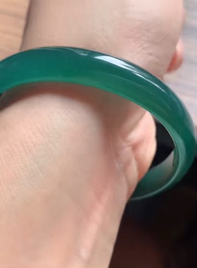 天然翡翠A货蓝绿色正圈手镯，55-56圈，558-9.7-5.0，27.31g