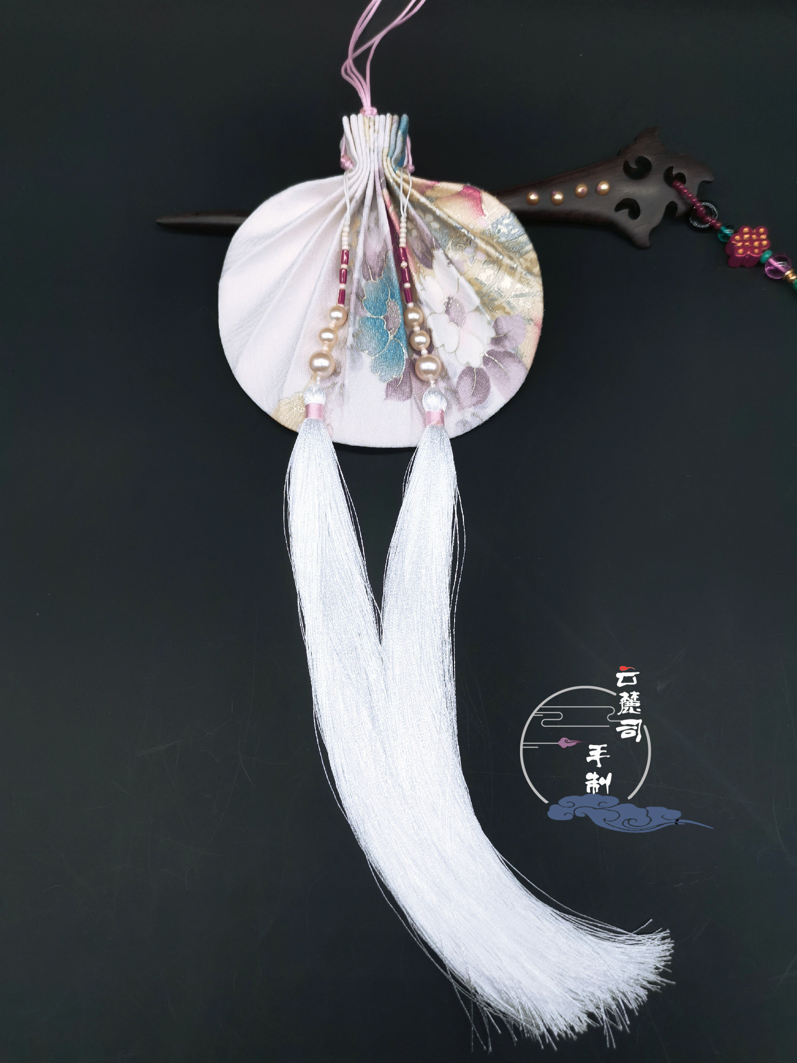 ORIGINAL HAND-MADE DRAWSTRING PURSE SACHET HANFU WAIST DECORATION JAPANESE SILK FABRIC ICE SILK TASSEL HANDMADE ANCIENT STYLE PLEATS