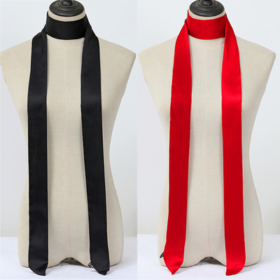 纯色百搭装饰绑带小丝巾