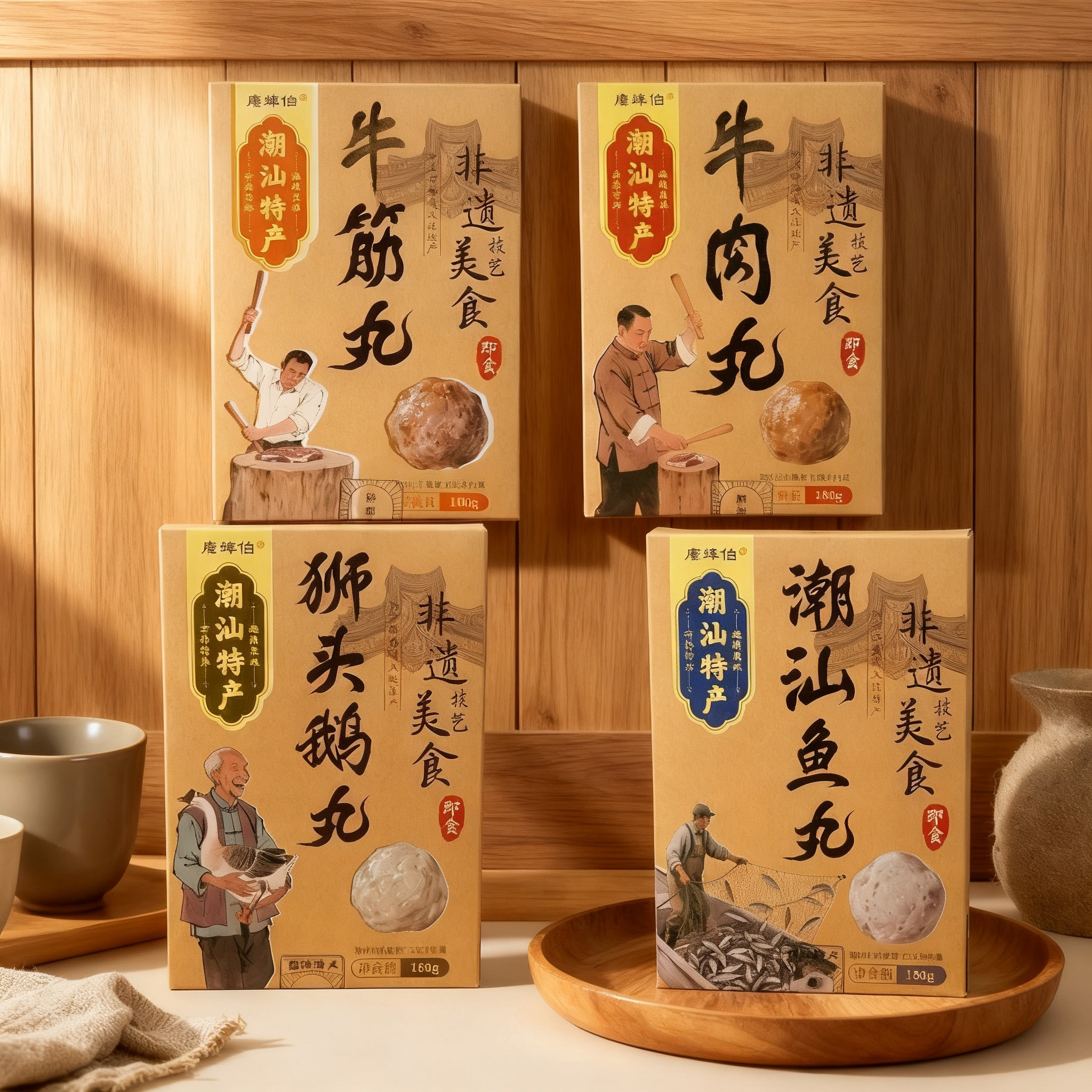 牛肉丸即食鱼丸牛筋丸狮头鹅肉丸潮州正宗潮汕特产小吃零食伴手礼