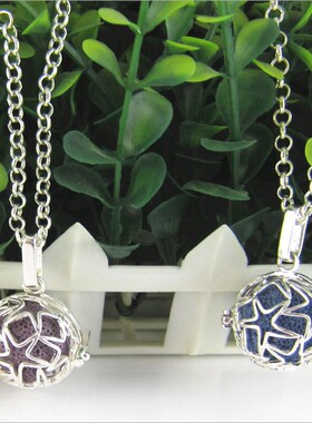 镂空火山石合金可打开扩香毛衣链