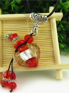 精油瓶心形香薰毛衣链新品琉璃
