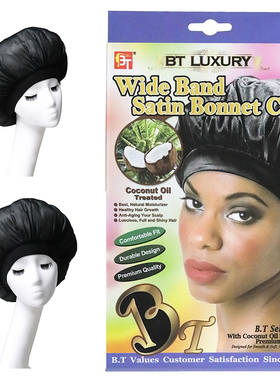 睡帽长发帽空调帽居家帽防尘透气化疗WIDE BAND SATIN BONNET CAP