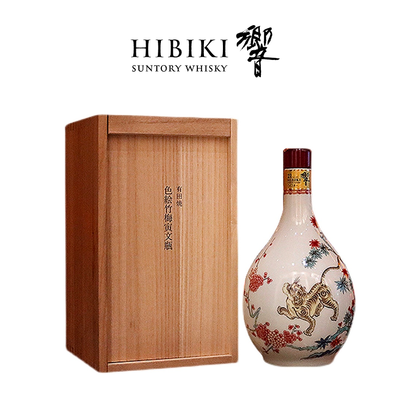 HIBIKI响21年 有田烧 色绘竹梅寅文瓶日本陶瓷收藏老酒威士