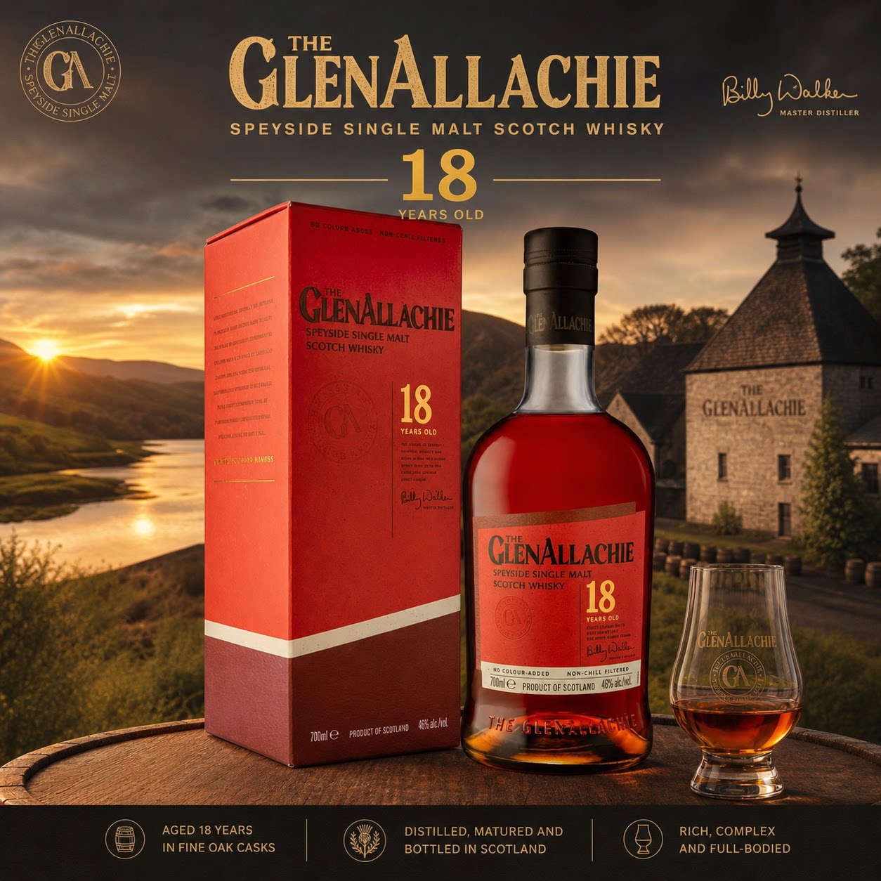 Glenallachie 格兰纳里奇18年新版比利沃克单一麦芽威士忌46度图片