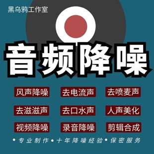 音频降噪处理录音修复去杂音后期制作声音剪辑音乐消除视频噪音