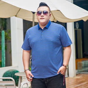3XL-7XL 时尚潮流条纹短袖T恤 POLO衫加肥加大码9806P58图片