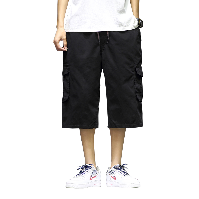 XL-6XL男士夏季薄款工装裤宽松马裤沙滩七分裤加肥加大码2022-P40,男装牛仔裤,星座802