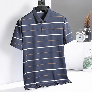 3XL-7XL直播高品质短袖t恤男条纹polo衫夏款翻领保罗体恤3310P58图片
