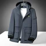 3XL-8XL冬装新款男士中长款连帽羽绒服加厚保暖多口袋2093P260，男装羽绒服，星座802