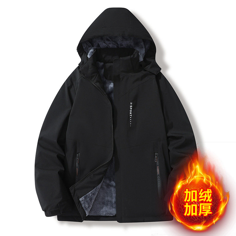 L-8XL男士冬新款加棉加绒加厚冲锋衣男装运动服保暖外套2238P85,男装夹克,星座802