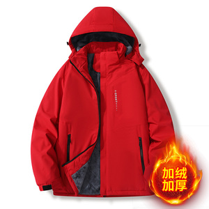 L-8XL男士冬新款加棉加绒加厚冲锋衣男装运动服保暖外套2238P85图片