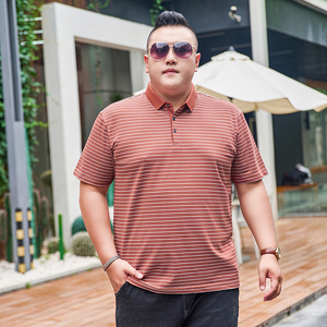 3XL-7XL 时尚潮流条纹短袖T恤 POLO衫加肥加大码9806P58图片
