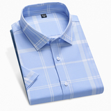 XL-8XL新款竹纤维大码格子短袖衬衫半袖衬衣加肥加大码CS08P55,男装衬衫,星座802, XL-8XL新款竹纤维大码格子短袖衬衫半袖衬衣加肥加大码CS08P55,男装衬衫,星座802,