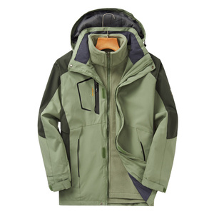 XL-8XL冬装冲锋衣三合一可拆卸内胆外套加绒登山服20207P145-155图片