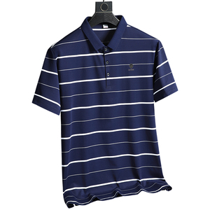 3XL-7XL直播高品质短袖t恤男条纹polo衫夏款翻领保罗体恤3310P58图片