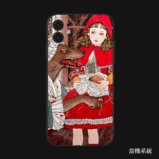 暗黑童话小红帽山本タカトTakatoYamamoto手机壳适用iPhone14 15promax液态硅胶钢化玻璃全包镜头防摔荣耀