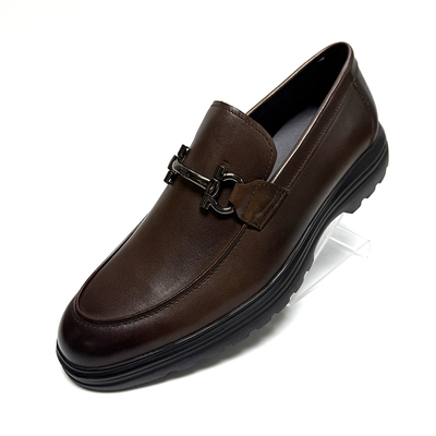 专柜莱尔斯丹男鞋商场同款男士圆头低帮套脚牛皮厚底乐福鞋58602