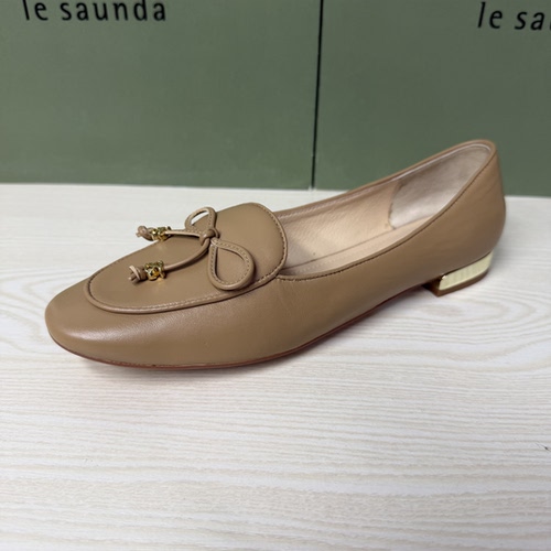 莱尔斯丹专柜正品女鞋流苏蝴蝶结平底单鞋5M15001