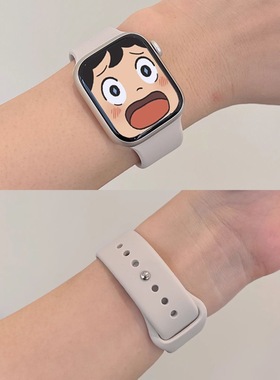适用于苹果手表硅胶表带官网同款iwatch10/9/8/7/se2运动腕带