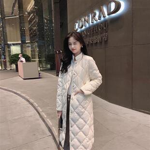 轻薄棉服女2026新款秋冬装韩版显瘦时尚小个子保暖外套中长款