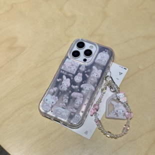 乐思茉 iPhone美乐蒂kitty猫镭射可爱挂绳日韩风ins风imd简约小清新高级iPhone手机壳苹果17pm适用