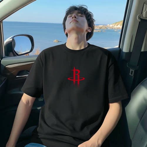 品牌折扣/有运费险/运动休闲100%棉T恤/火箭队篮球T恤品质短袖